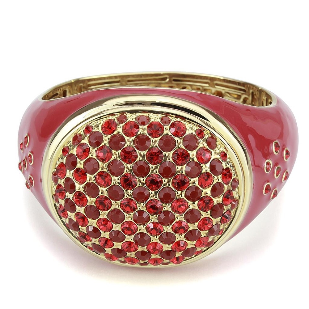 Elegant Red and Gold Women's Bangle - Picture 3 of 6